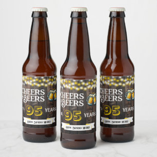Prost und Bier zum 95. Rustikalen Geburtstag Bierflaschenetikett