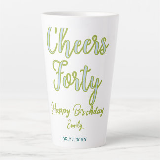 Prost vierzig Name Grün Blau Pastell Geburtstag el Milchtasse