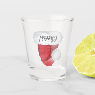 Prost! Weihnachtsmannmütze nach oben Schnapsglas