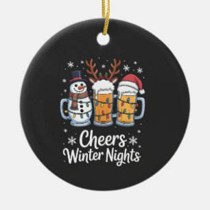 Prost Winter Nächte Biere Schneemann Bierliebhaber Keramik Ornament