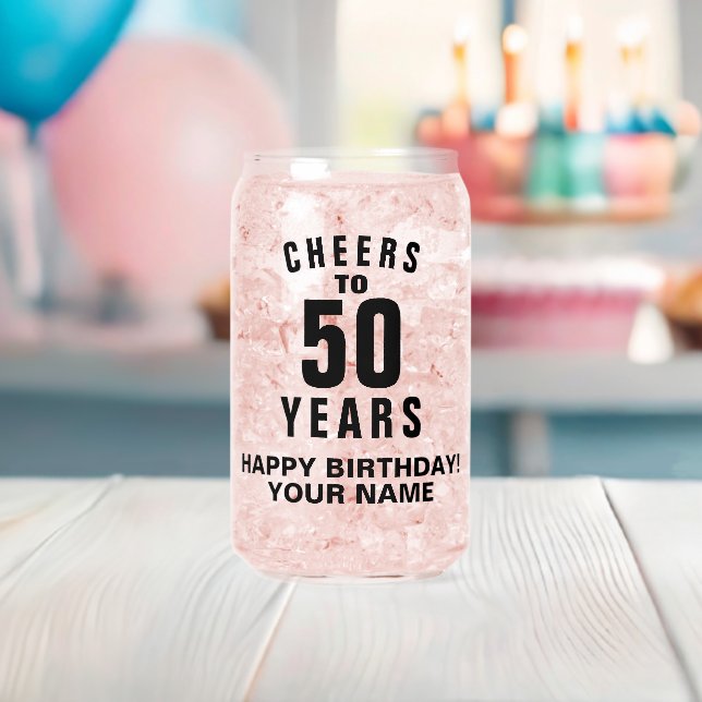 Prost zum 50. Geburtstag personalisiert Dosenglas (Insitu (Baby Party))