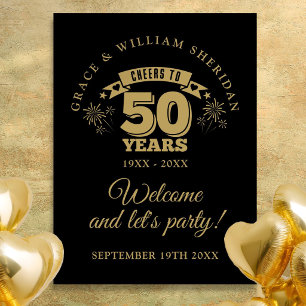 Prost zum 50. Hochzeitstag Willkommensschild Poster