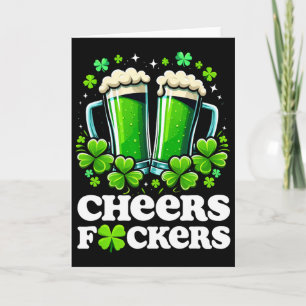 Prost zum St. Patrick's Day Lustige Männer Biertri Karte