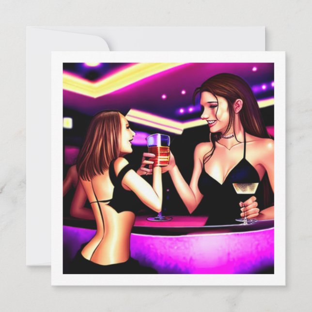 Prost | Zwei Toastfrauen Einladung (Vorderseite)