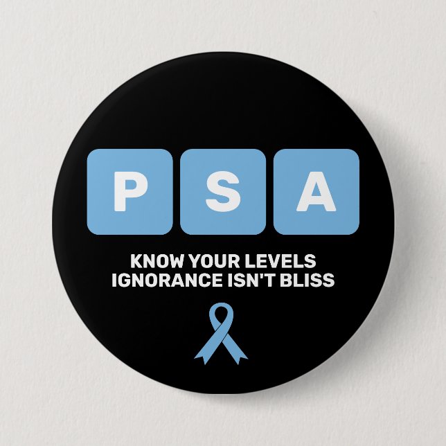 Prostatakrebs Awareness PSA Button (Vorderseite)