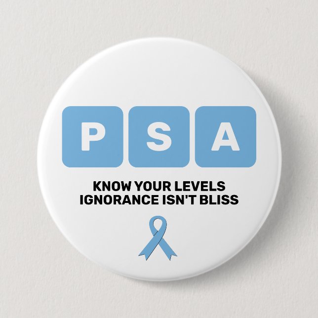 Prostatakrebs Awareness PSA Button (Vorderseite)