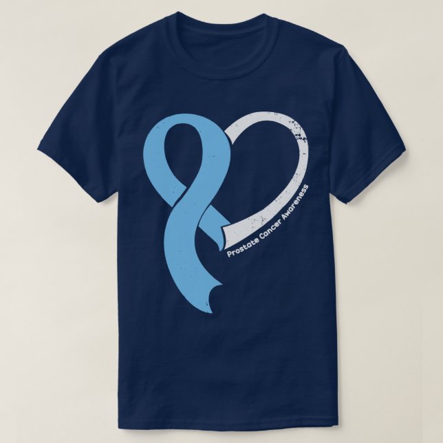 Prostatakrebs Bewusstsein Hoffnung Liebe Herz Ribb T-Shirt (Design vorne)