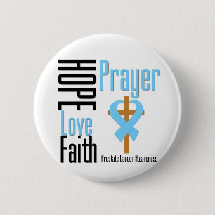 Prostatakrebs-Hoffnungs-Liebe-Glauben-Gebets-Kreuz Button