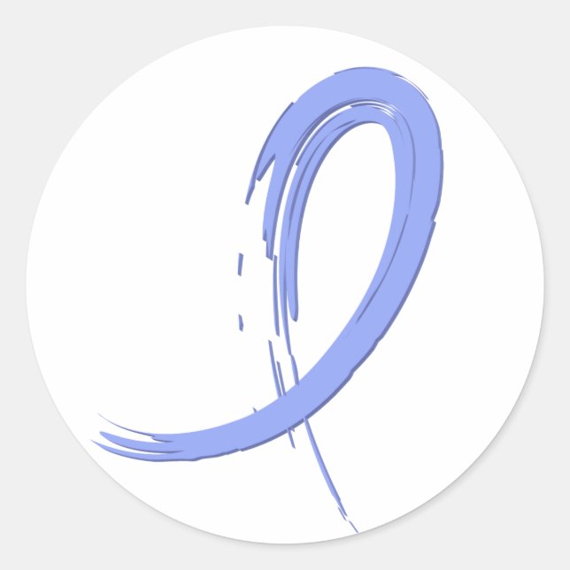 Prostatakrebs-Light Blue Ribbon A4 Runder Aufkleber (Vorderseite)