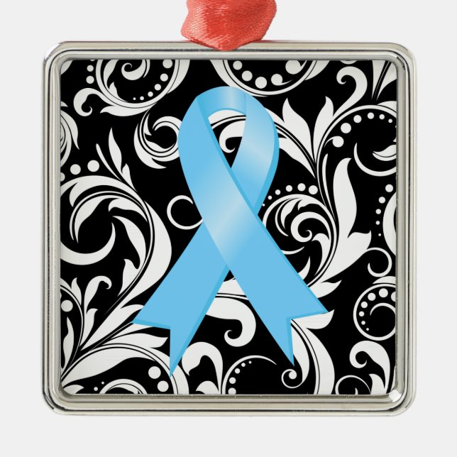 Prostatakrebs Ribbon Deko Noir Ornament Aus Metall (Vorne)
