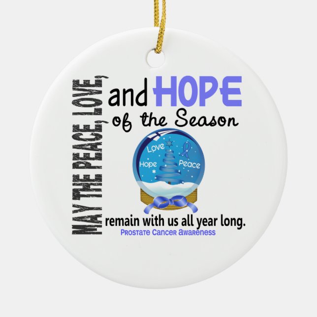 Prostatakrebs Weihnachten 3 Schneeglobe-Ornamente Keramik Ornament (Vorne)