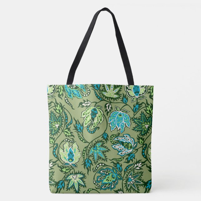 Protea Batik Hawaiian Tropical Floral Beach Bag Tasche (Vorderseite)