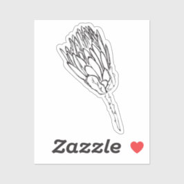 Protea Black & White Custom Cut sticker V