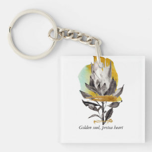 Protea-Blume aus Acrylic-Schlüsselanhänger mit Gol Schlüsselanhänger