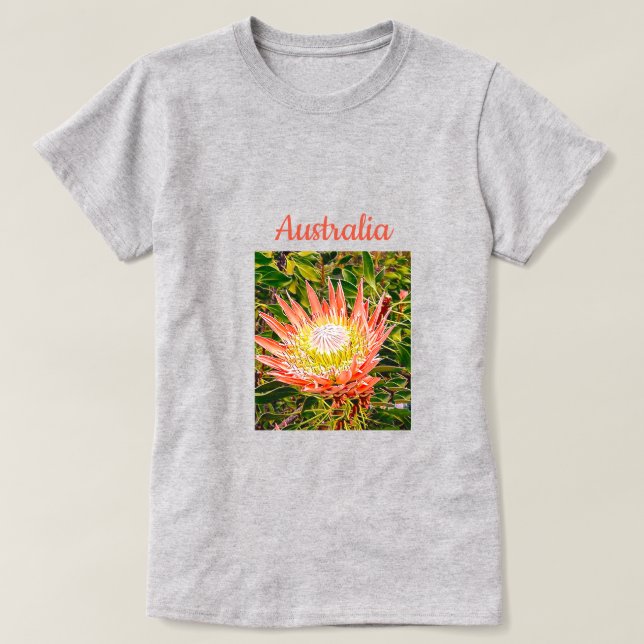 Protea Blume Australischer Reisedruck T-Shirt (Design vorne)