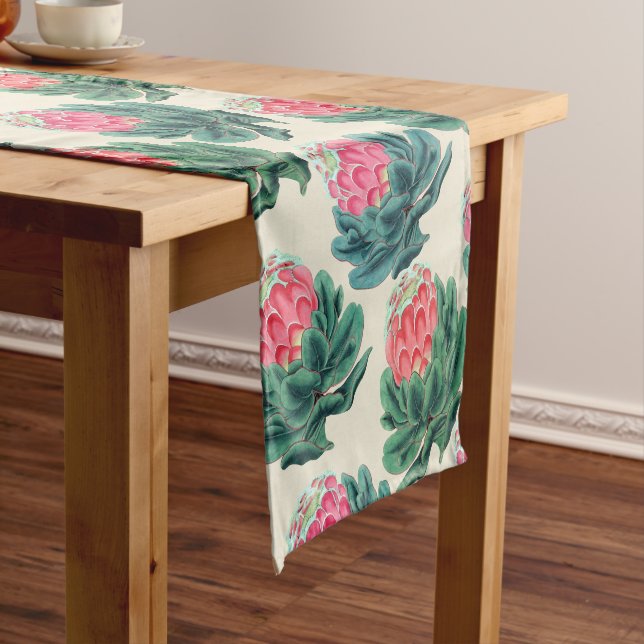 Protea Blume Pattern Kurzer Tischläufer (Beispiel)