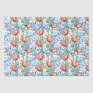 Protea Blume und Palmen Blätter tropische Muster Seidenpapier