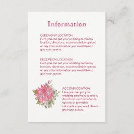 Protea Blume Wedding Information Cards Begleitkarte
