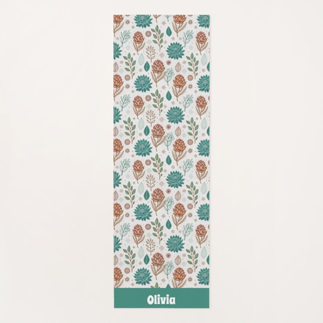 Protea Blume Wüste Blumenname Pattern Yoga Mat Yogamatte (Vorderseite)