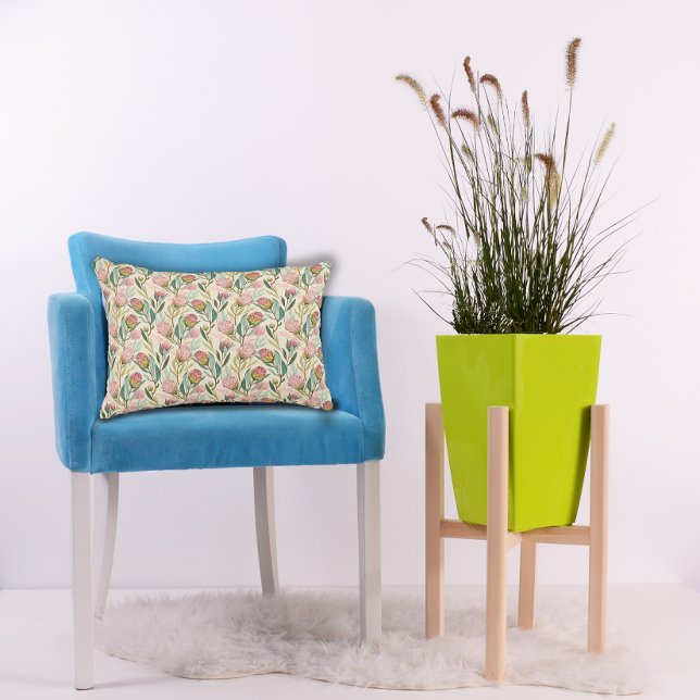 Protea Blume Wüste Blumenrosa Muster Dekokissen (Von Creator hochgeladen)