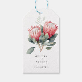 Protea Blush Wasserfarbe Blume Hochzeit Geschenkanhänger