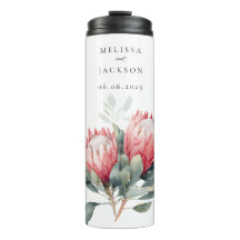 Protea Blush Wasserfarbe Blume Hochzeit