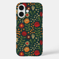 Protea Floral Block Print Millefleur Dunkel