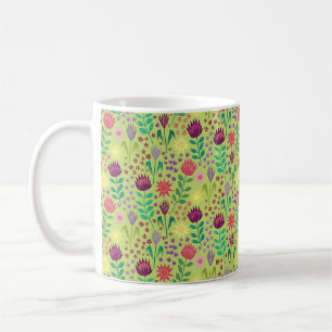 Protea Floral Block Print Millefleur Grün Kaffeetasse