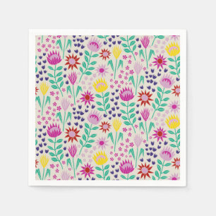 Protea Floral Block Print Milleflex Lichter Serviette