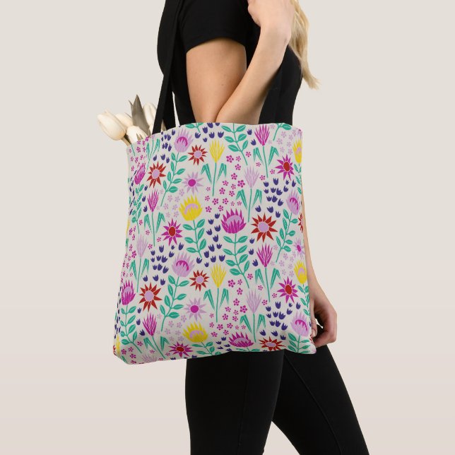 Protea Floral Block Print Milleflex Lichter Tasche (Von Nahem)