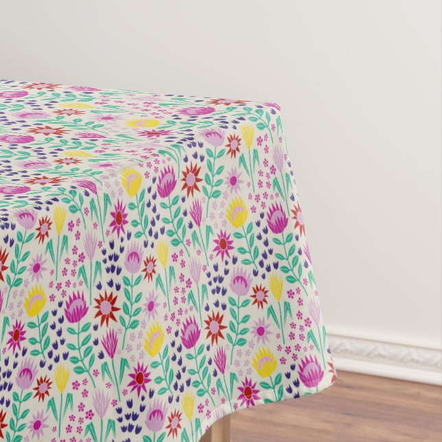 Protea Floral Block Print Milleflex Lichter Tischdecke (Beispiel)