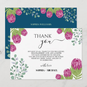 Protea Flower Garden Vielen Dank für Ihre Hochzeit Einladung