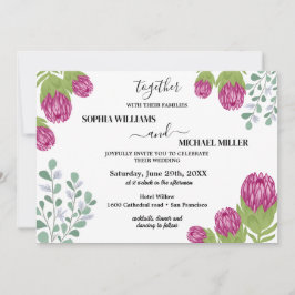 Protea Flower Garden Wedding Einladung