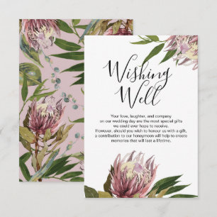 Protea Hochzeitsspenden-Wunschbrunnen Antwortkarte RSVP Karte