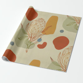 Protea Line Abstrakte Formen Trendy Botanical Geschenkpapier