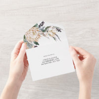 Protea roi blanc tout en un Faire-part de mariage