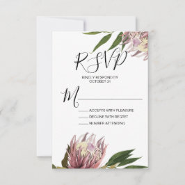 Protea Wedding RSVP Response Card Karte
