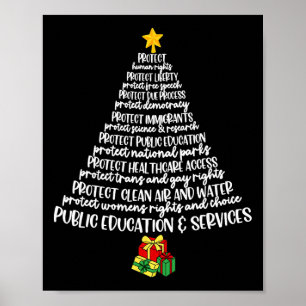 Protect Democracy Weihnachtsbaum-T-Shirt, subtiles Poster