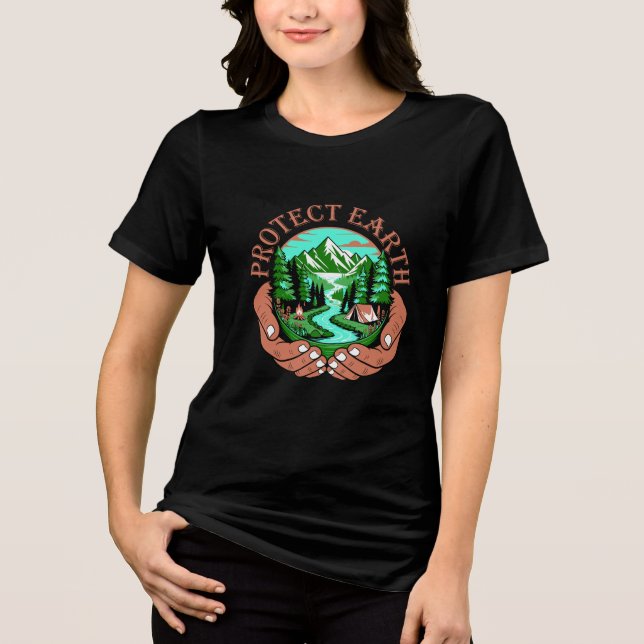 Protect Earth Nature T-Shirt Tri-Blend Shirt (Vorderseite)