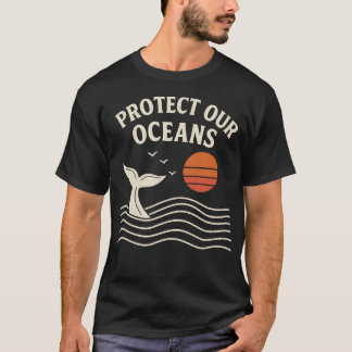 Protect Our Oceans Whale Tail Eco Friendly Conserv T-Shirt