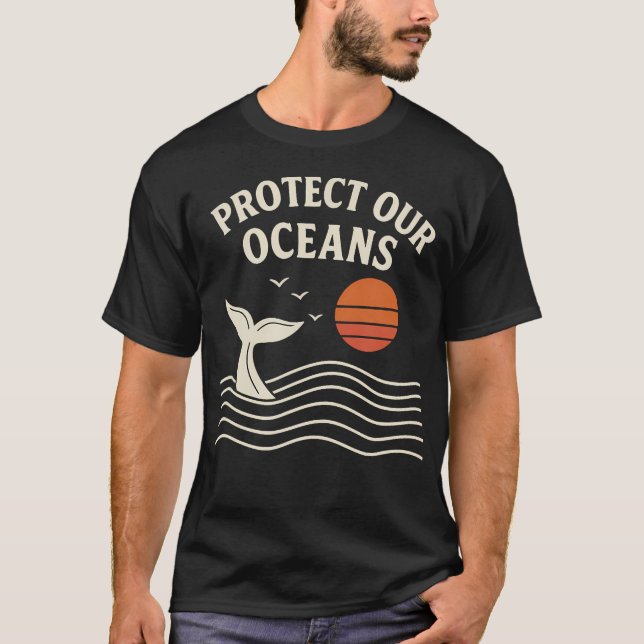 Protect Our Oceans Whale Tail Eco Friendly Conserv T-Shirt (Vorderseite)