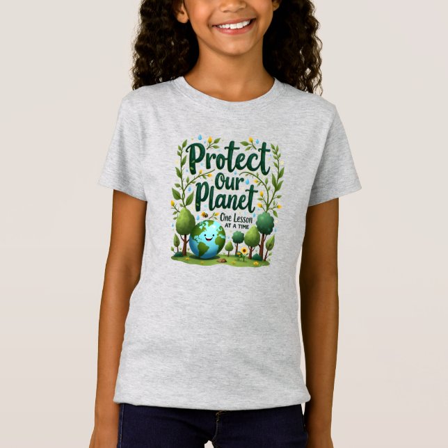 Protect Our Planet – Eco Classroom Print T-Shirt (Vorderseite)