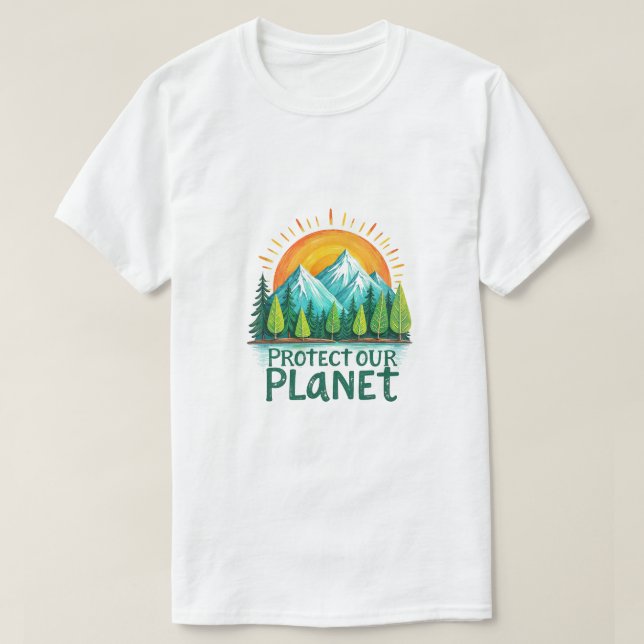 Protect Our Planet Vector Design | Nature Tree Mou T-Shirt (Design vorne)