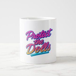 Protect the Dolls Neon Retro Art Jumbo-Tasse