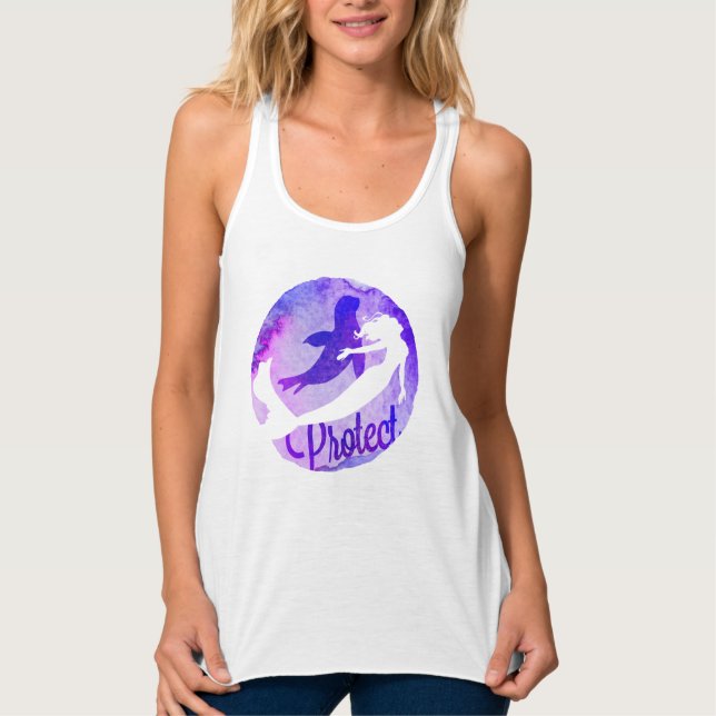 “Protect” with Mermaid and Harbor Seal Tank Top (Vorderseite)