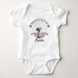 Protected By Dog Photo Baby Design Strampler