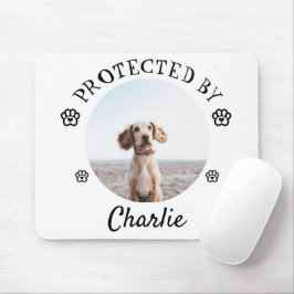 Protected By Dog Photo Paw Print Design Mousepad