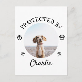 Protected By Dog Photo Paw Print Design Postkarte