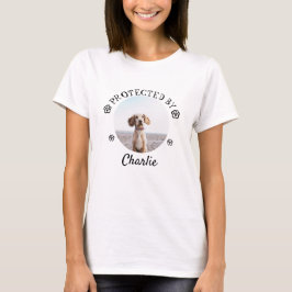 Protected By Dog Photo Paw Print Design T-Shirt