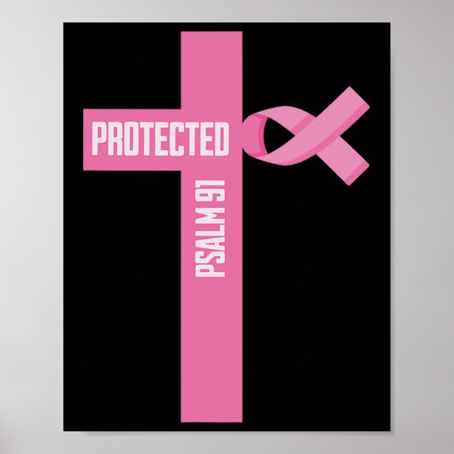 Protected Psalm 91 Christlich 91. Psalm Bibel Brea Poster (Vorne)